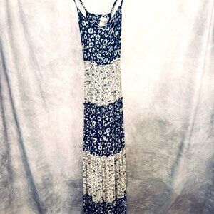 Lucky Brand Navy Floral Strappy Maxi Festival Dress - Size Medium New with Tags